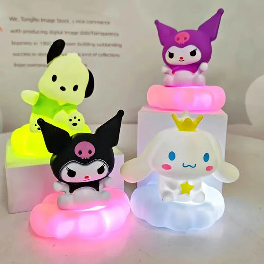 New Kawaii Sanrios Night Light Enamel Cloud Cartoon Kuromi Cinnamoroll Pochacco