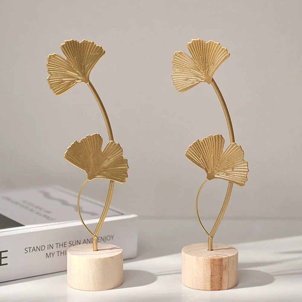 Nordic Gold Ginkgo Leaf Crafts Leaves Sculpture