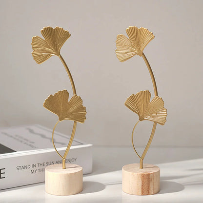 Nordic Gold Ginkgo Leaf Crafts Leaves Sculpture