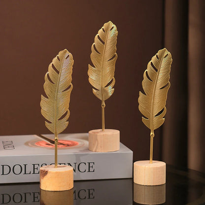 Nordic Gold Ginkgo Leaf Crafts Leaves Sculpture